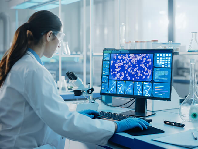 female physician working in lab for web