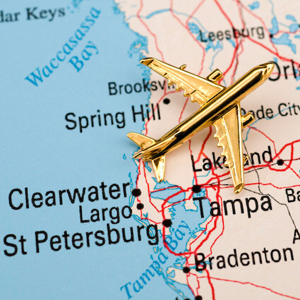 Map of Central Florida with Golden Plane