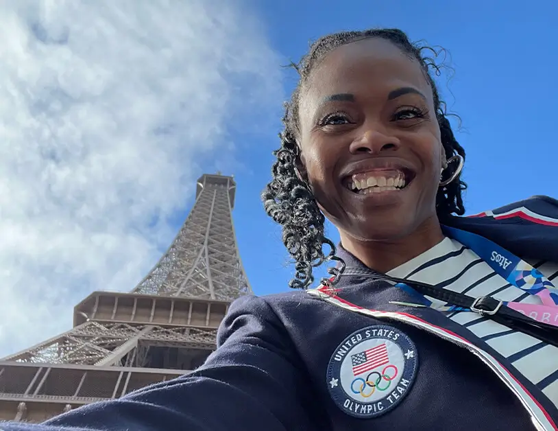 Chaunte Lowe Olympics Eiffel Tower Paris 814x628 0824