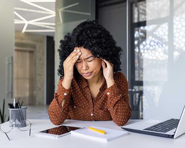 Woman with headache