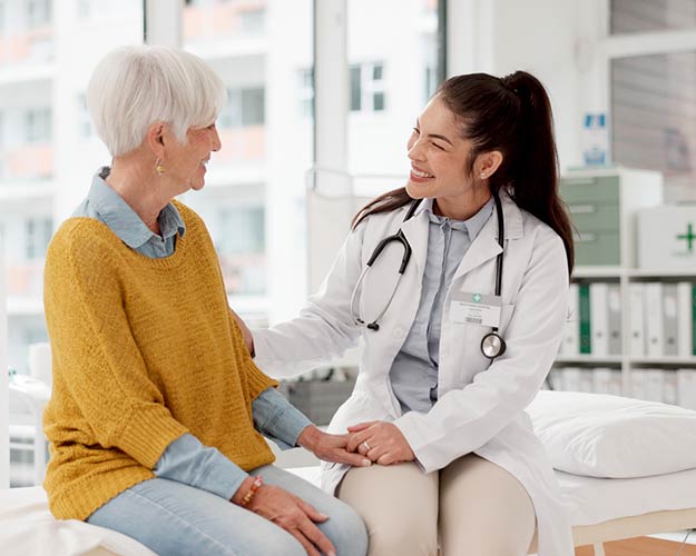 woman talking to doctor