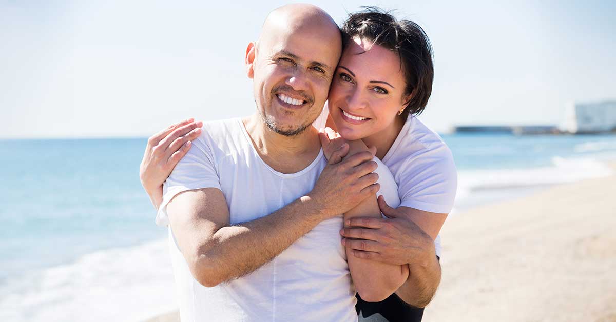 young couple on the beach