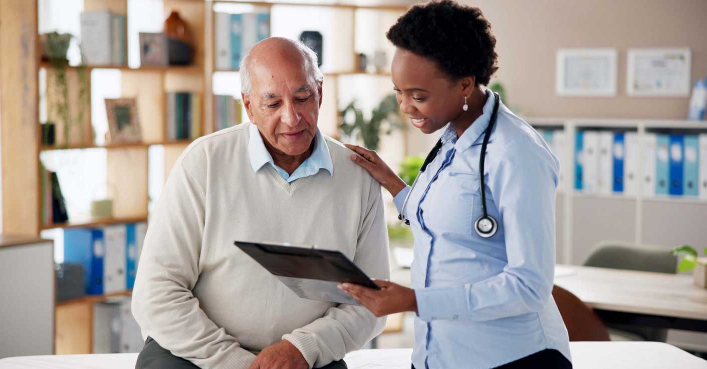 nurse helping patient