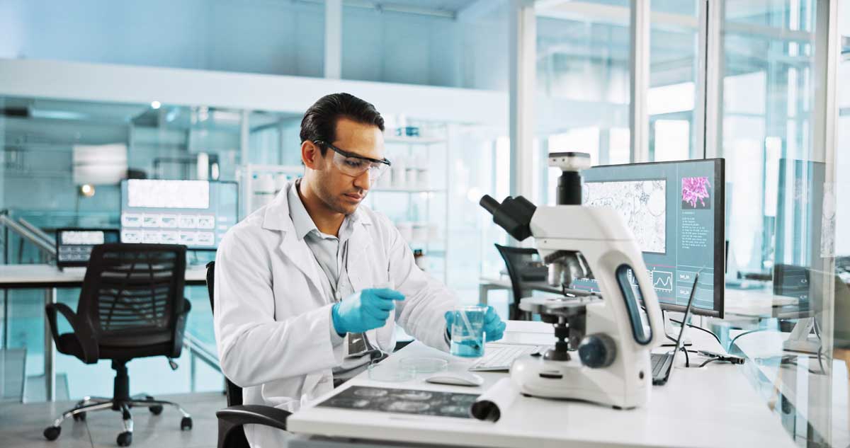 doctor in lab doing research